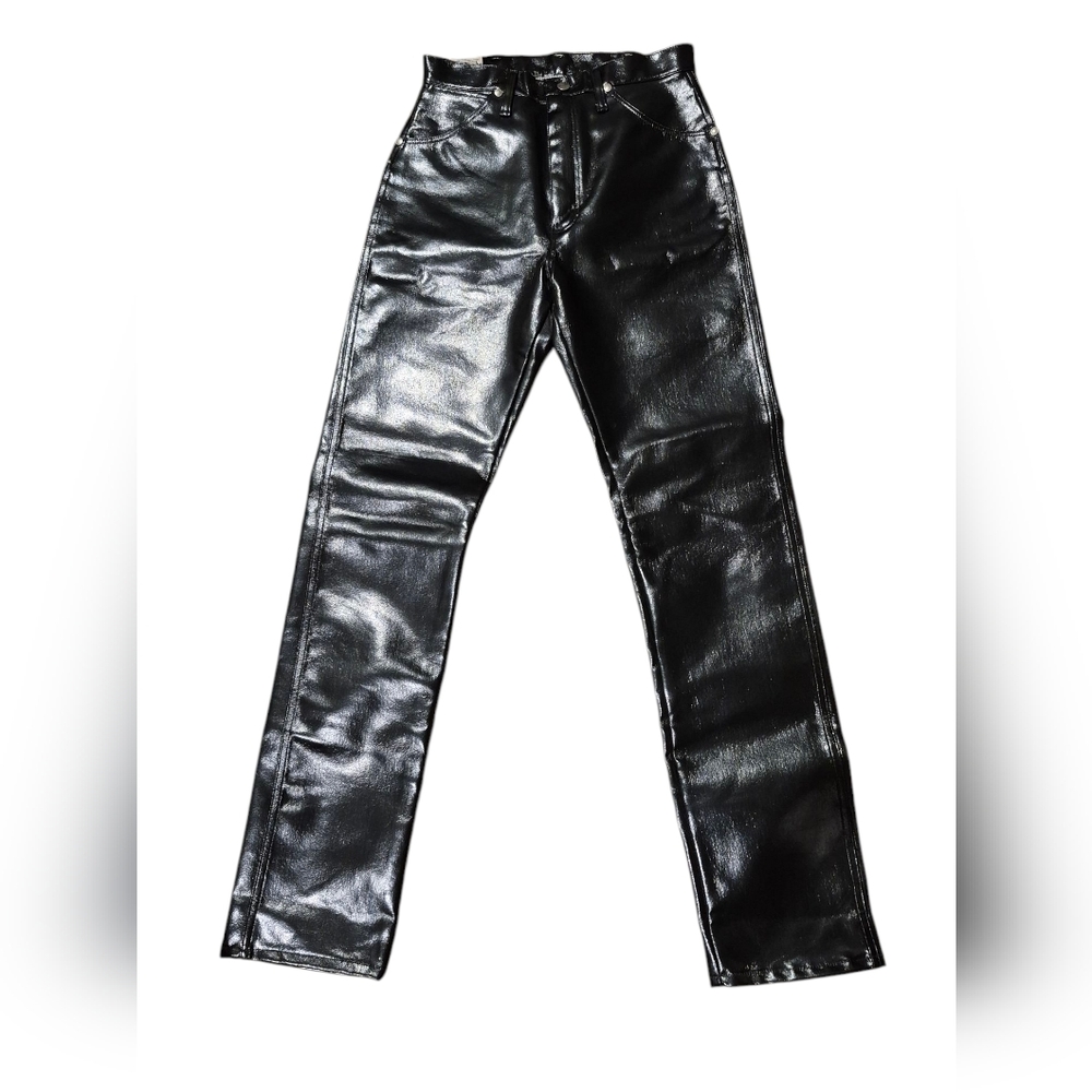 **Vintage Wrangler PVC-Coated Cowboy Cut Jeans – NWT – Y2K Era**